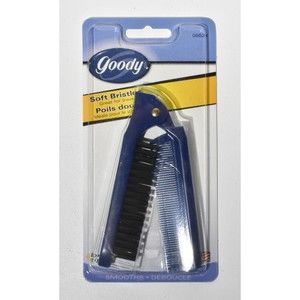 Goody Folding Comb Brush Combo Blue #9103 2002 Nylon Bristles 4 3/4" Vintage NEW